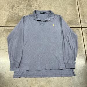 vintage polo ralph lauren blue small logo rugby polo shirt size large